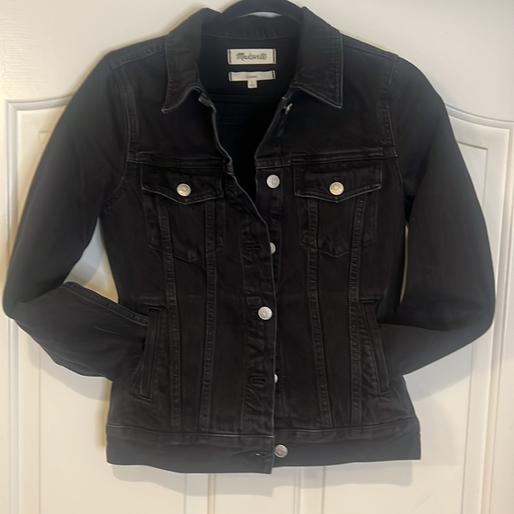 Madewell Denim Lunar Black Wash Jean Jacket Women’s Size Small NWOT - Picture 9 of 12